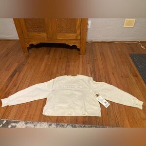 NWT women lululemon Scuba Oversized Pullover Wordmark crewneck sweatshirt bone